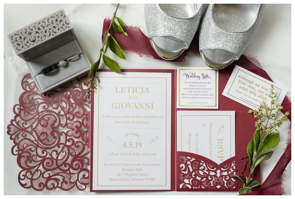 invitation suite for a wedding at KLEA Banquet Hall
