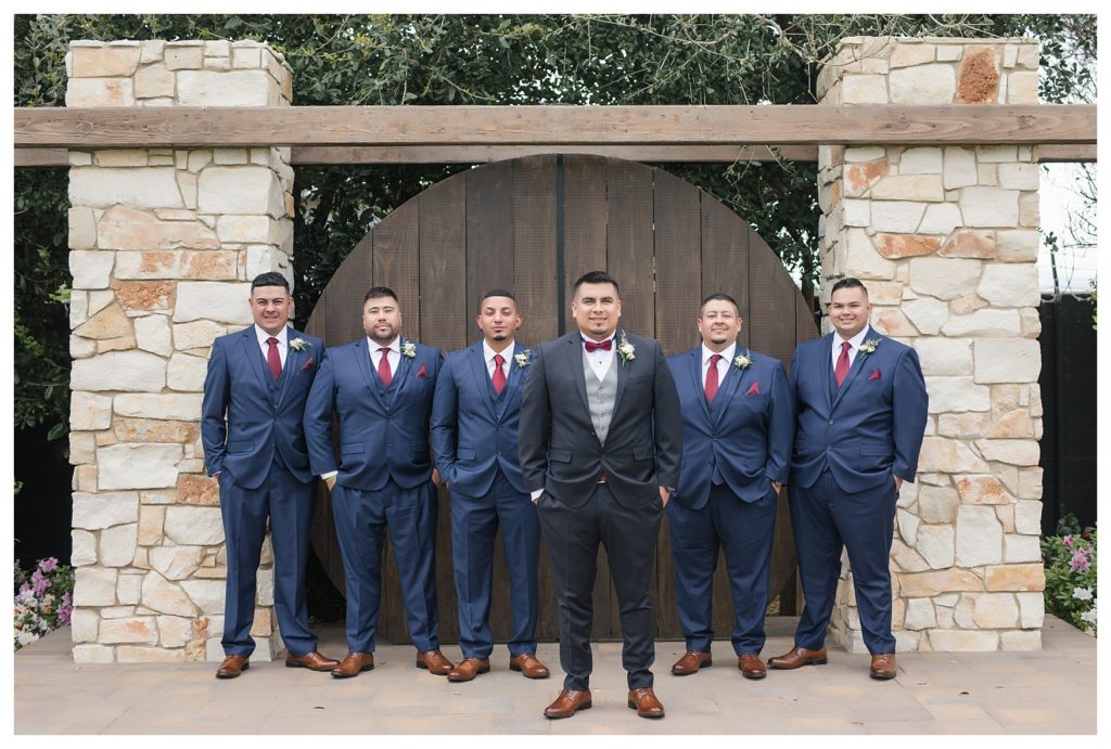 a groom and his groomsmen before a wedding at KLEA Banquet Hall