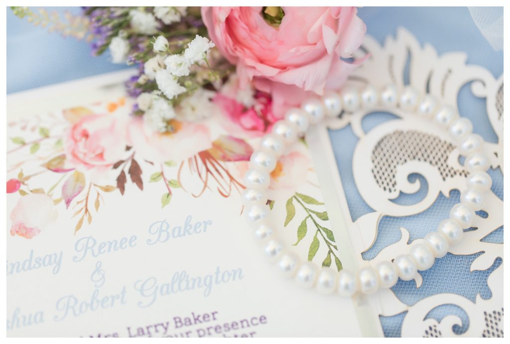 Park Place Events Wedding - wedding invitation and pearls