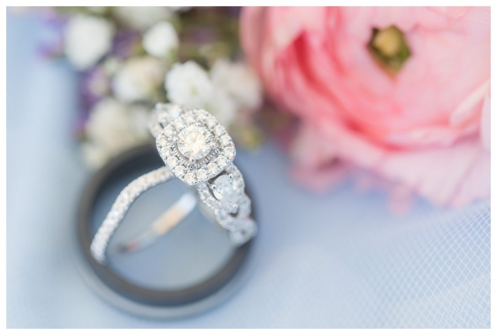 Park Place Events Wedding - wedding rings with flowers