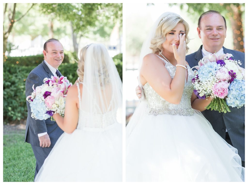 Disney themed wedding - bride and groom first look