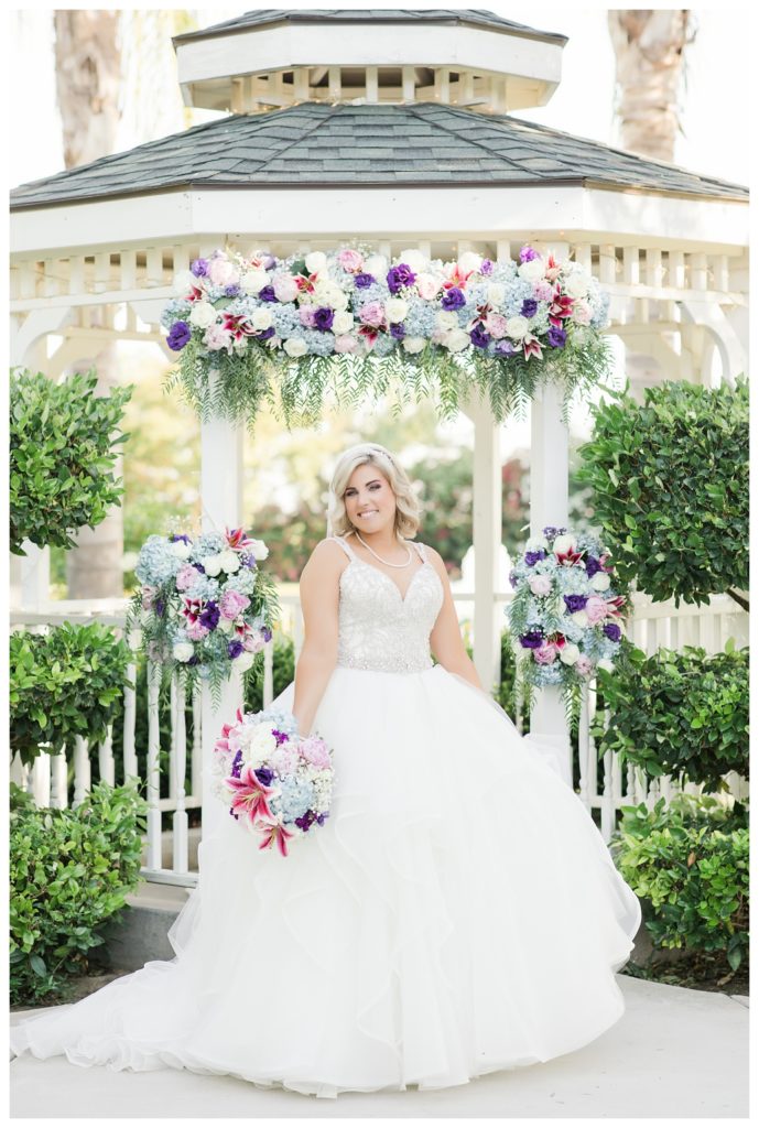 Park Place Events Wedding - bridal portraits in front of a gazebo