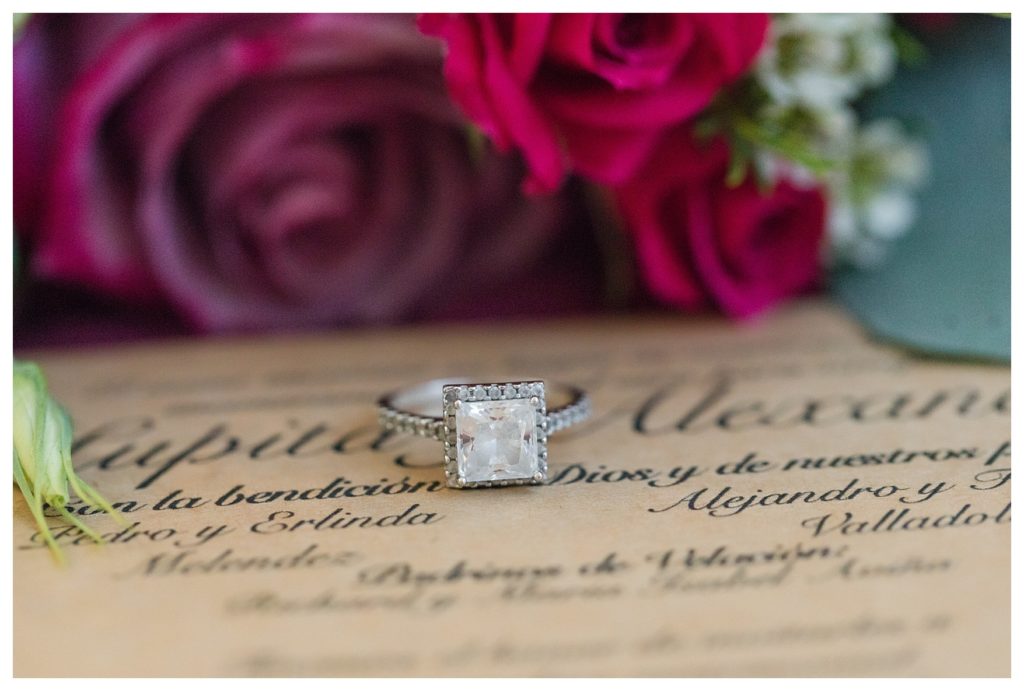 Rancho Janitzio Wedding - the bride's engagement ring
