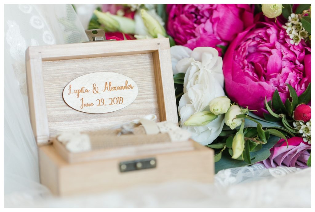 Rancho Janitzio Wedding - custom engraved wedding ring box