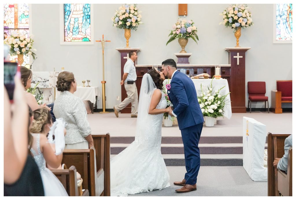 Rancho Janitzio Wedding - bride and groom first kiss