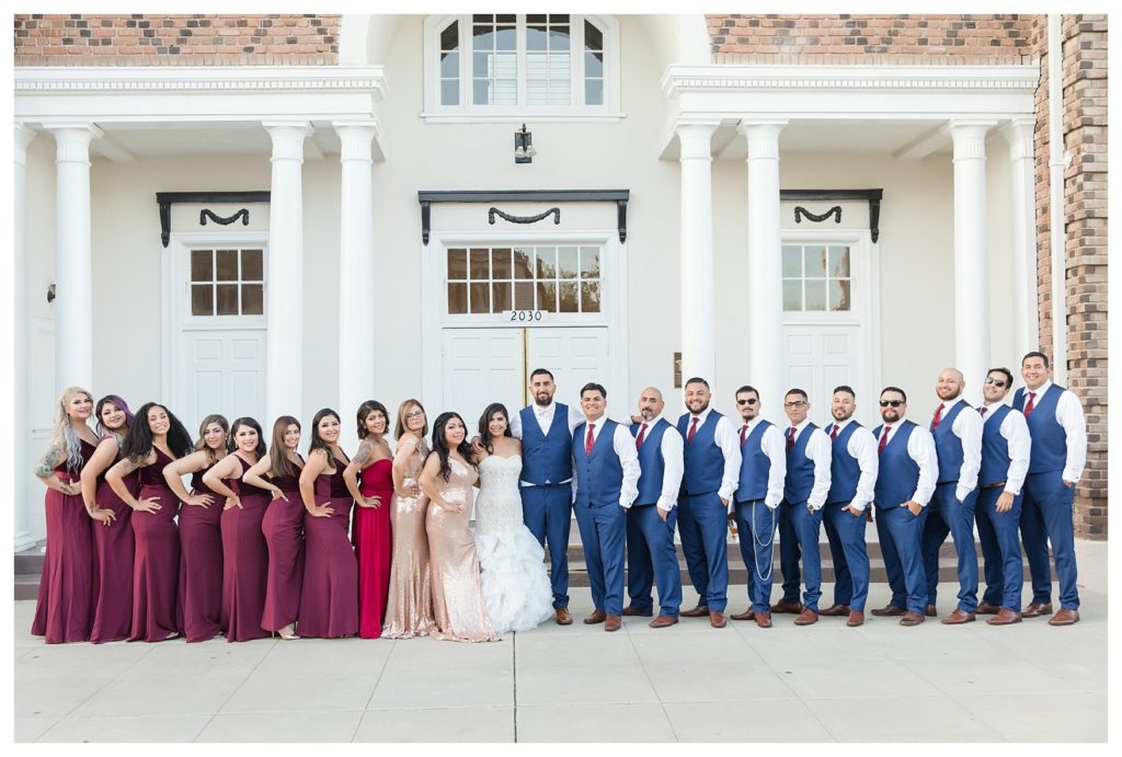 bridal party photos at The Woman's Club of Bakersfield