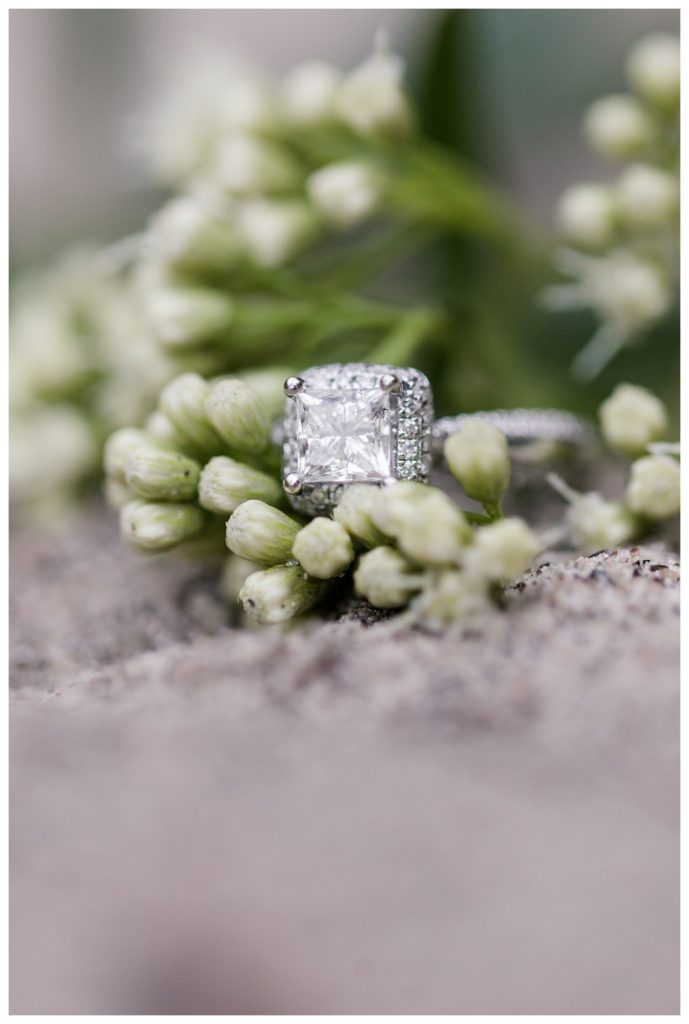 engagement ring during an engagement session at Kern River