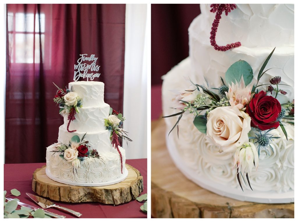 beautiful wedding cake for a wedding at Kern County Basque Club