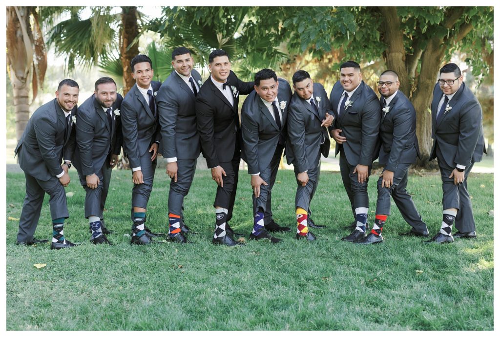 crazy groomsmen socks at a Rio Bravo Country Club wedding