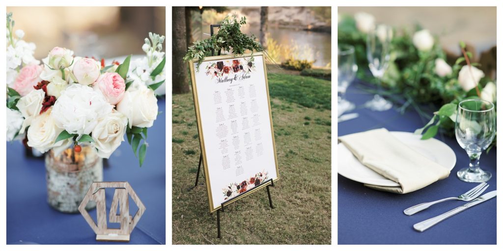 wedding seating chart for a wedding at JEH Ranch