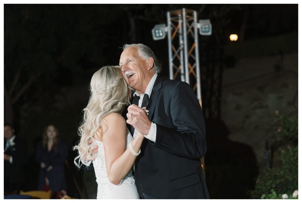 a sweet father daughter dance at a wedding at JEH Ranch