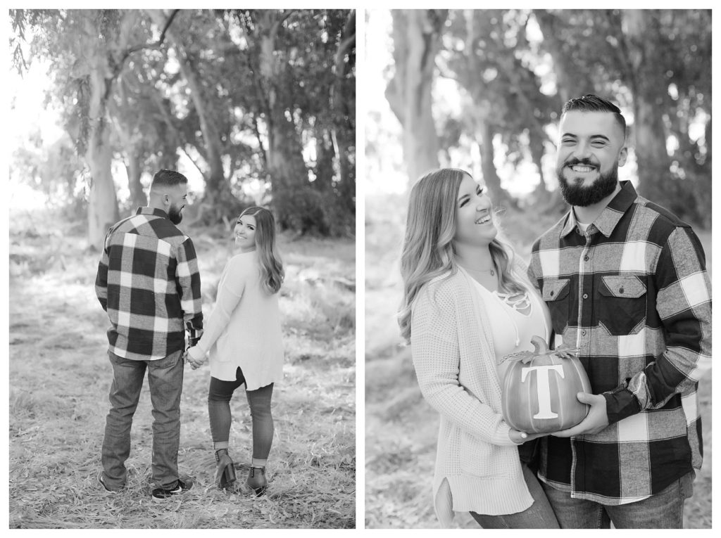 black and white Bakersfield engagement photos