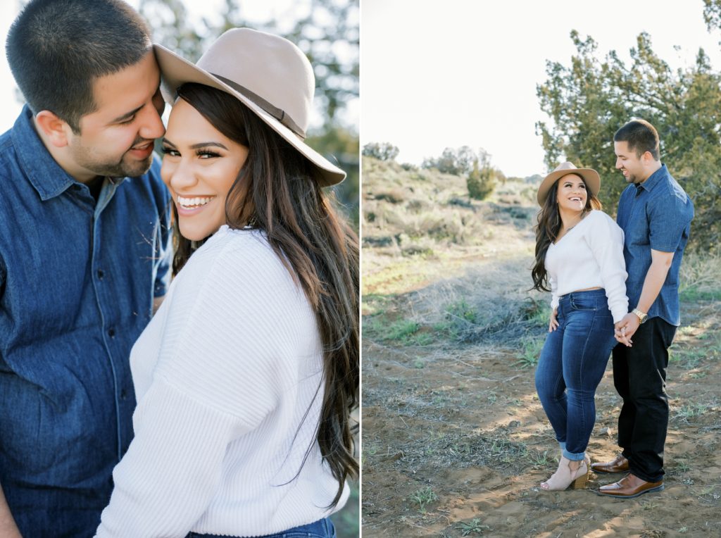 a couple in love during engagement photos